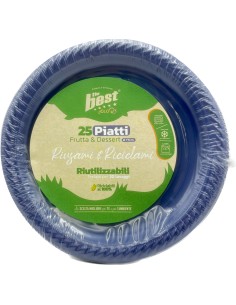 the best 25 piatti plastica riutilizzabili - dessert diametro 17cm - blu: tuttocasashop.it: carta & monouso