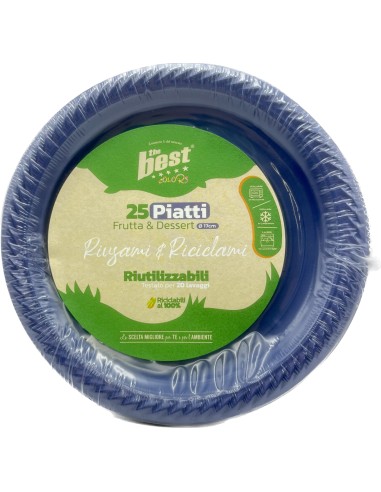 the best 25 piatti plastica riutilizzabili - dessert diametro 17cm - blu: tuttocasashop.it: carta & monouso