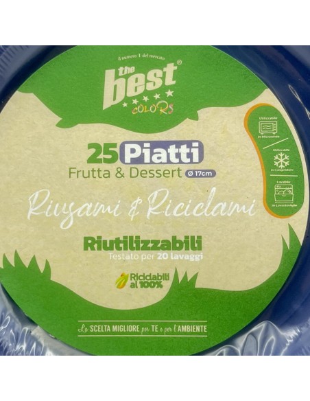the best 25 piatti plastica riutilizzabili - dessert diametro 17cm - blu: tuttocasashop.it: carta & monouso