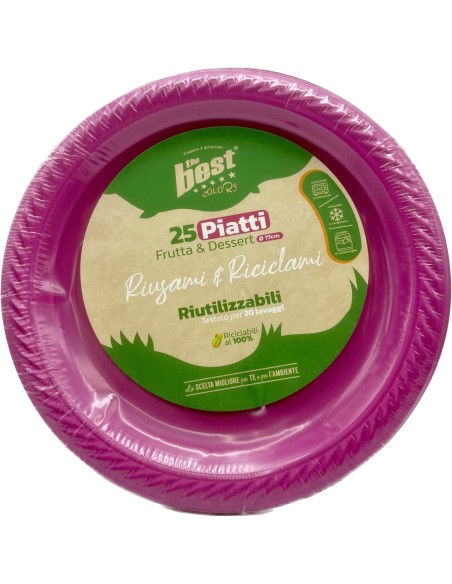 the best 25 piatti plastica riutilizzabili - dessert diametro 17cm - fucsia: tuttocasashop.it: carta & monouso