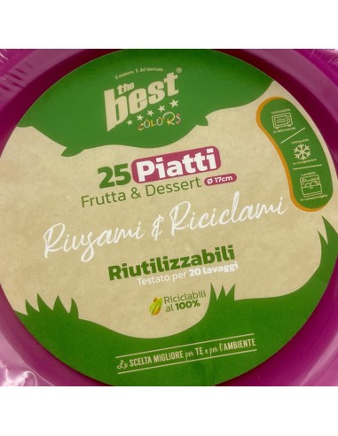 the best 25 piatti plastica riutilizzabili - dessert diametro 17cm - fucsia: tuttocasashop.it: carta & monouso