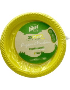 the best 25 piatti plastica riutilizzabili - dessert diametro 17cm - giallo: tuttocasashop.it: carta & monouso