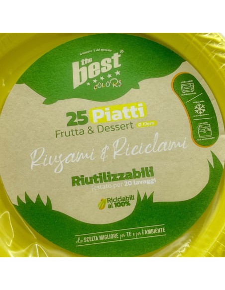 the best 25 piatti plastica riutilizzabili - dessert diametro 17cm - giallo: tuttocasashop.it: carta & monouso