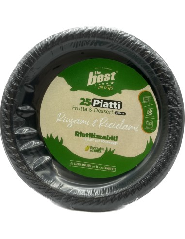 the best 25 piatti plastica riutilizzabili - dessert diametro 17cm - nero: tuttocasashop.it: carta & monouso