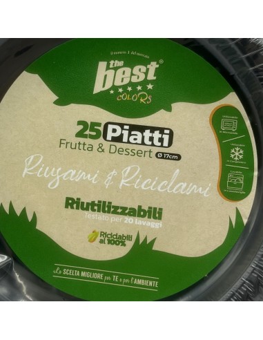 the best 25 piatti plastica riutilizzabili - dessert diametro 17cm - nero: tuttocasashop.it: carta & monouso