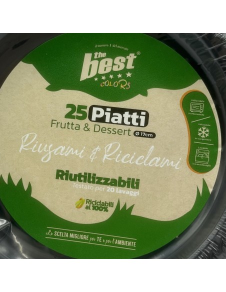 the best 25 piatti plastica riutilizzabili - dessert diametro 17cm - nero: tuttocasashop.it: carta & monouso
