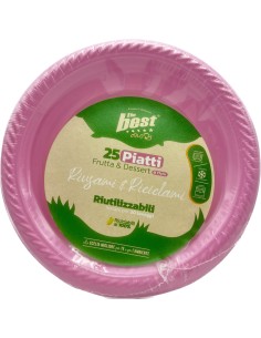 the best 25 piatti plastica riutilizzabili - dessert diametro 17cm - rosa: tuttocasashop.it: carta & monouso