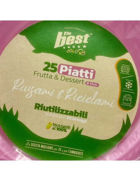 the best 25 piatti plastica riutilizzabili - dessert diametro 17cm - rosa: tuttocasashop.it: carta & monouso