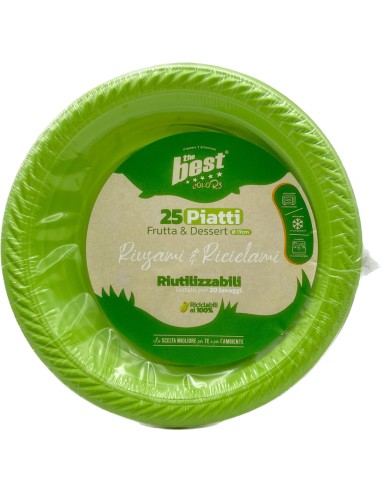 the best 25 piatti plastica riutilizzabili - dessert diametro 17cm - verde: tuttocasashop.it: carta & monouso