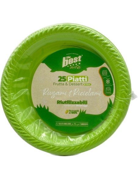 the best 25 piatti plastica riutilizzabili - dessert diametro 17cm - verde: tuttocasashop.it: carta & monouso
