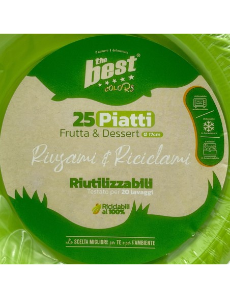 the best 25 piatti plastica riutilizzabili - dessert diametro 17cm - verde: tuttocasashop.it: carta & monouso