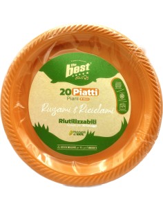 the best 20 piatti plastica riutilizzabili - piani diametro 22cm - arancio: tuttocasashop.it: carta & monouso
