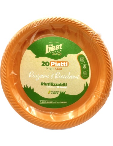the best 20 piatti plastica riutilizzabili - piani diametro 22cm - arancio: tuttocasashop.it: carta & monouso