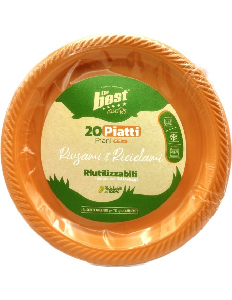 the best 20 piatti plastica riutilizzabili - piani diametro 22cm - arancio: tuttocasashop.it: carta & monouso