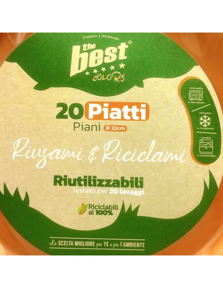 the best 20 piatti plastica riutilizzabili - piani diametro 22cm - arancio: tuttocasashop.it: carta & monouso