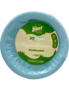 the best 20 piatti plastica riutilizzabili - piani diametro 22cm - azzurro: tuttocasashop.it: carta & monouso