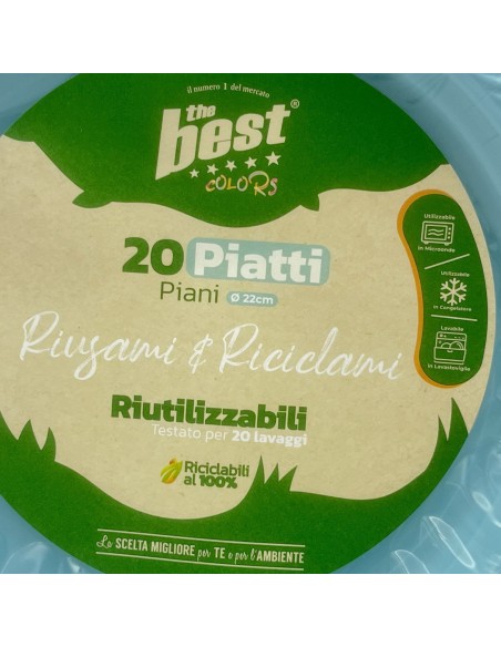 the best 20 piatti plastica riutilizzabili - piani diametro 22cm - azzurro: tuttocasashop.it: carta & monouso