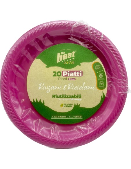 the best 20 piatti plastica riutilizzabili - piani diametro 22cm - fucsia: tuttocasashop.it: carta & monouso