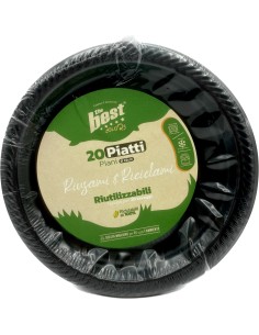 the best 20 piatti plastica riutilizzabili - piani diametro 22cm - nero: tuttocasashop.it: carta & monouso