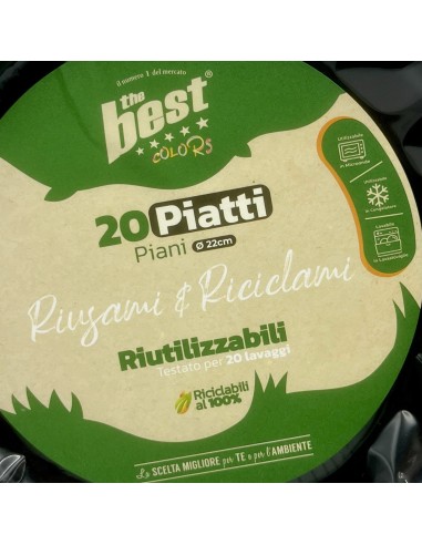 the best 20 piatti plastica riutilizzabili - piani diametro 22cm - nero: tuttocasashop.it: carta & monouso