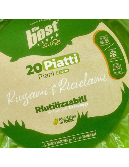 the best 20 piatti plastica riutilizzabili - piani diametro 22cm - verde: tuttocasashop.it: carta & monouso