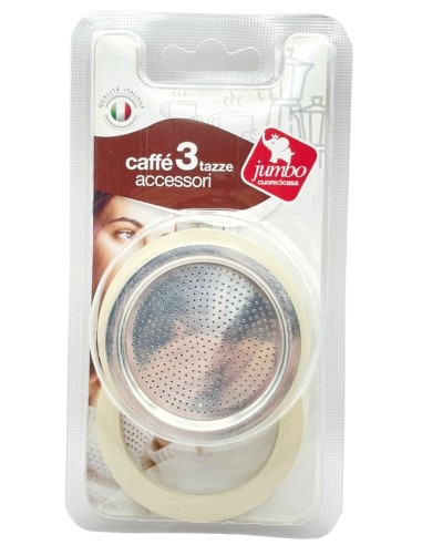 set ricambi per moka 3 tazze - filtro + 2 guarnizioni: tuttocasashop.it: altro - bazar