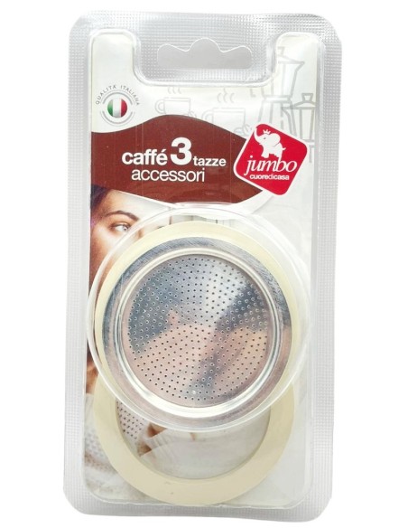 set ricambi per moka 3 tazze - filtro + 2 guarnizioni: tuttocasashop.it: altro - bazar