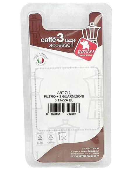 set ricambi per moka 3 tazze - filtro + 2 guarnizioni: tuttocasashop.it: altro - bazar