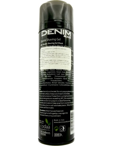 denim shaving gel - schiuma da barba gel - 200ml - black: tuttocasashop.it: igiene e cura della persona