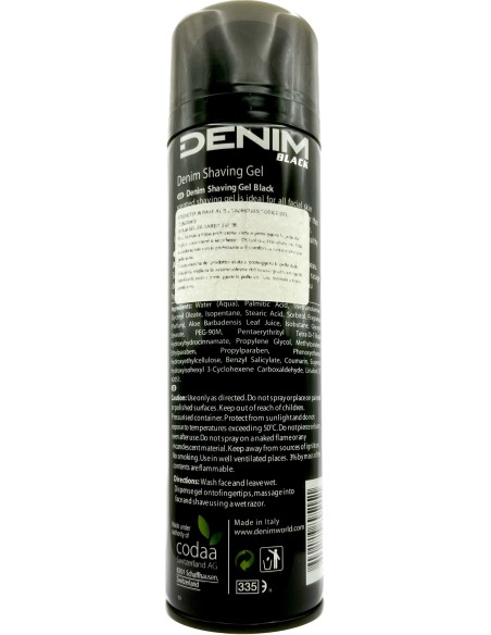 denim shaving gel - schiuma da barba gel - 200ml - black: tuttocasashop.it: igiene e cura della persona