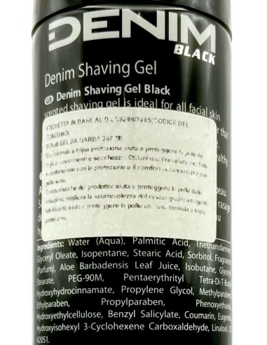 denim shaving gel - schiuma da barba gel - 200ml - black: tuttocasashop.it: igiene e cura della persona