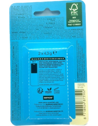 sence lip balm - 2 stick protettivo labbra da 4.3g - classico: tuttocasashop.it: igiene e cura della persona