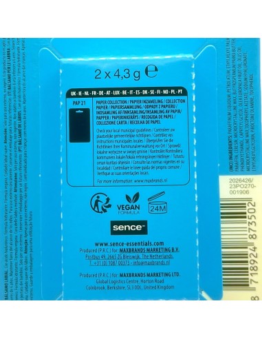 sence lip balm - 2 stick protettivo labbra da 4.3g - classico: tuttocasashop.it: igiene e cura della persona