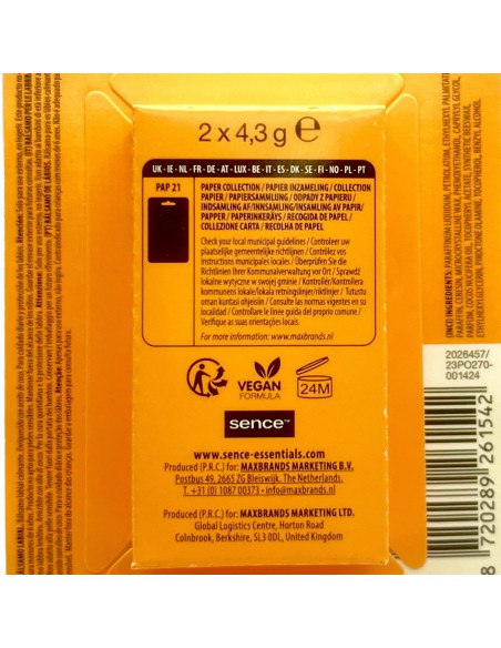 sence lip balm - 2 stick protettivo labbra da 4.3g - coconut: tuttocasashop.it: igiene e cura della persona