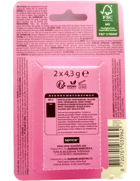 sence lip balm - 2 stick protettivo labbra da 4.3g - sensitive: tuttocasashop.it: igiene e cura della persona