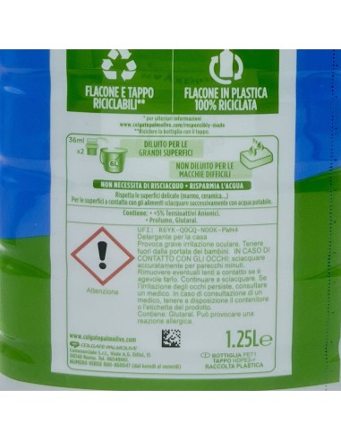 ajax pavimenti detergente liquido - 1250ml - classico: tuttocasashop.it: pulizia e cura della casa
