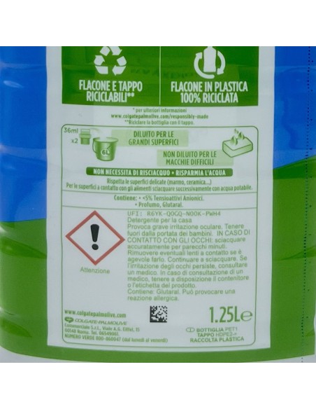 ajax pavimenti detergente liquido - 1250ml - classico: tuttocasashop.it: pulizia e cura della casa