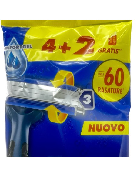 gillette blue 3 - 6 rasoi con testina oscillante lubrificante a tripla lama: tuttocasashop.it: igiene e cura della persona