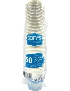 sofys bicchieri in cartoncino - 165ml - 50 pezzi - bianco: tuttocasashop.it: carta & monouso