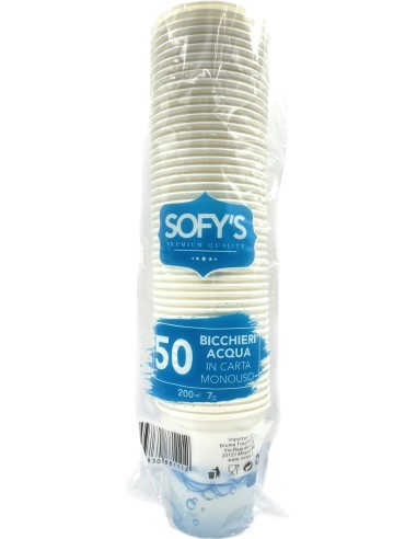 sofys bicchieri in cartoncino - 165ml - 50 pezzi - bianco: tuttocasashop.it: carta & monouso