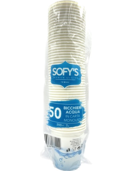 sofys bicchieri in cartoncino - 165ml - 50 pezzi - bianco: tuttocasashop.it: carta & monouso