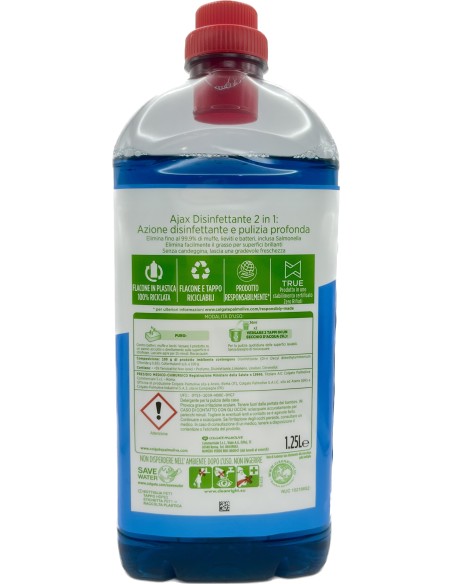 ajax pavimenti detergente liquido - 1250ml - disinfettante: tuttocasashop.it: pulizia e cura della casa
