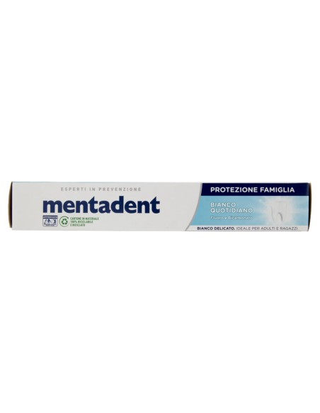 mentadent dentifricio 75ml - protezione famiglia - bianco quotidiano: tuttocasashop.it: igiene e cura della persona