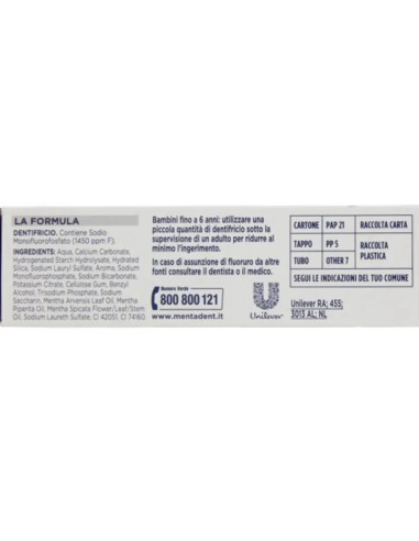 mentadent dentifricio 75ml - protezione famiglia - bianco quotidiano: tuttocasashop.it: igiene e cura della persona