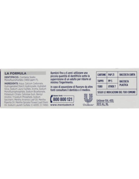 mentadent dentifricio 75ml - protezione famiglia - bianco quotidiano: tuttocasashop.it: igiene e cura della persona
