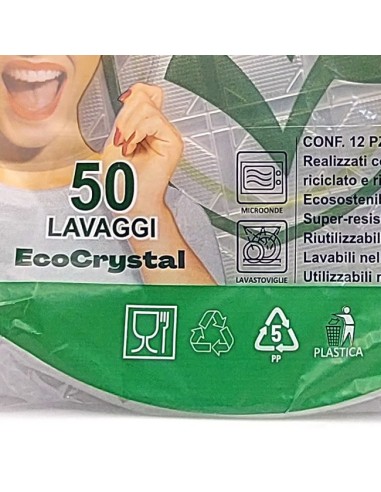 vip 12 piatti pizza in plastica riutilizzabili diametro 33cm - trasparenti: tuttocasashop.it: carta & monouso