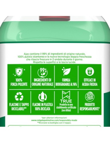 ajax pavimenti detergente liquido - 1250ml - limone: tuttocasashop.it: pulizia e cura della casa