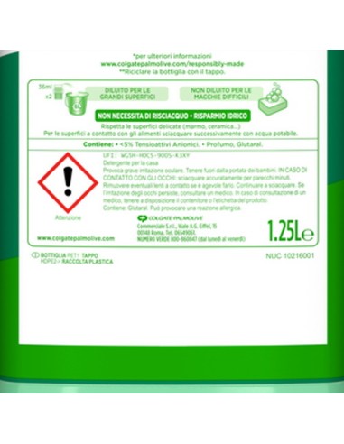 ajax pavimenti detergente liquido - 1250ml - limone: tuttocasashop.it: pulizia e cura della casa