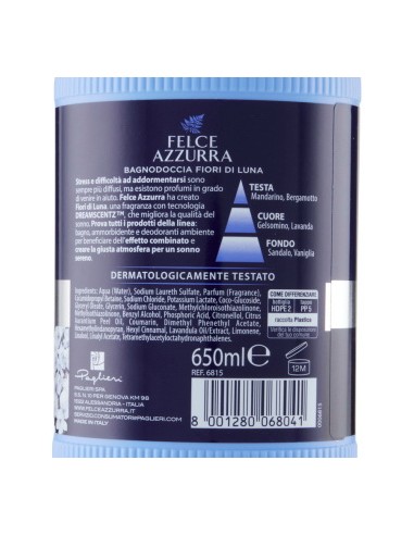 felce azzurra bagnoschiuma 650ml - fiori di luna - essenza rilassante: tuttocasashop.it: igiene e cura della persona