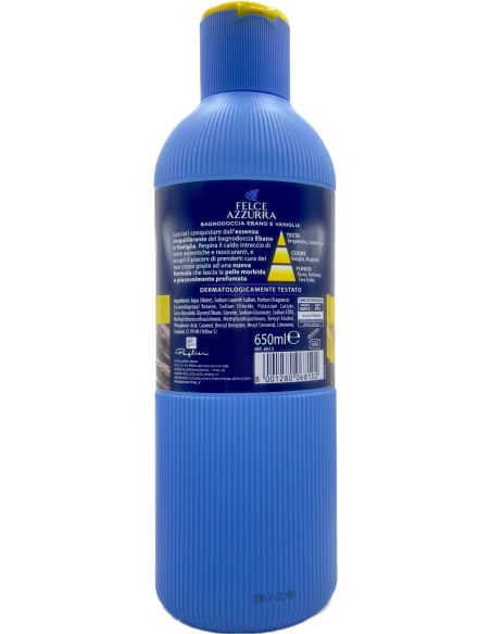 felce azzurra bagnoschiuma 650ml - ebano e vaniglia - riequilibrante: tuttocasashop.it: igiene e cura della persona